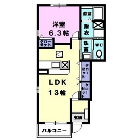 新清洲駅 徒歩6分 1階の物件間取画像